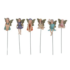 6 Pcs Fairy Figurine Miniature Fairy Elf Statue Mini Garden Yard Micro Landscape Flower Pot Decoration