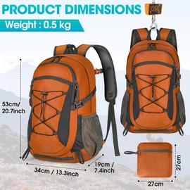 RAINSMORE Hiking Backpack 40L Foldable Lightweight Rucksack for Men Women Water Resistant Durable Daypack Travel Backpack for Camping Cycling Climbing Mountaineer Outdoor Sports