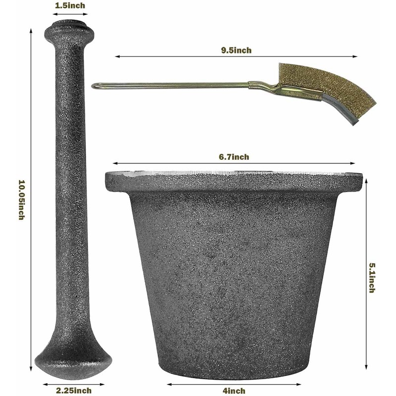 Rock Crusher Cast Iron Mortar and Pestle Rock-Ore Crusher Spice