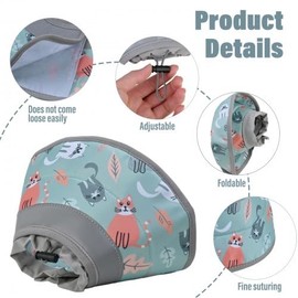 Soft Cat Cone Collar Adjustable, Cat Recovery Collar to Stop Licking After Surgery, Breathable Elizabethan Collar for Kittens & Small Dogs, Lightweight Protective Neck Cone for Wound Healing (M)