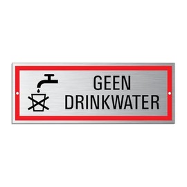 Plate No Drinking Water | 175 x 65 cm Aluminium 2 Pre-Drilled Holes