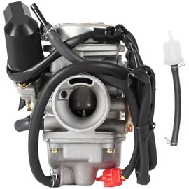 PD24J GY6 150CC Carburetor 24mm Carb for 125CC 150CC 152QMJ/QMI 157QMJ/QMI 4-Stroke Engines Electric Choke Motorcycle Scooter Moped Yerf-Dog ATV Go Kart Roketa Sunl Taotao Baja Eagle Coolster parts