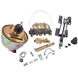 TEKKOAUTO 8” Dual Zinc Brake Booster + Master Disc Drum Kit Replacement for Chevy GMC Truck 1967-1972