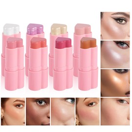 Blush Romantic Heart Blush Blush 8 Colors Facial Brightness and Contour Stick Cosmetics 01#