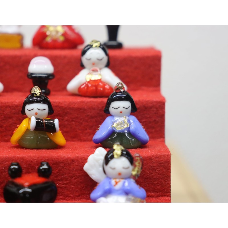 Glass Square Cute Glass Hinamatsuri Go-in-Hayashi Uta Small