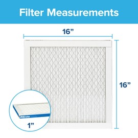 Filtrete 16x16x1 AC Furnace Air Filter, MERV 13, MPR 1900, Premium Allergen, Bacteria & Virus Filter, 3-Month Pleated 1-Inch Electrostatic Air Cleaning Filter, 6-Pack (Actual Size 15.81x15.81x0.78 in)
