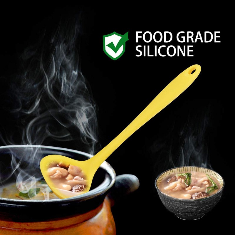 uxcell Silicone Soup Ladle Spoon 8.5 Inch Heat Resistant to