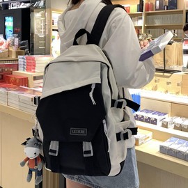 SEAFEW Women's Backpack, Korean Backpack, Large Capacity, Lightweight, Stylish, Double Shoulder Bag, Durable, High School Students, Elementary School Students, Girls, Work or School