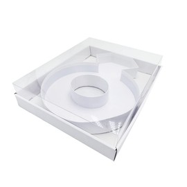 12" Fillable Cardboard Box Wedding Ring Clear Lid Candy Charcuterie Willow Packaging (Ring)
