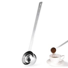 Luxiwise Long Handle Coffee Scoop, 18/8 Stainless Steel Food Grade Measuring Spoon Durable for Coffee Beans Powders Sugar, 8.6in Long Metal Scoop Tablespoon for Easy Container Reach (2tbsp/ 30ml)
