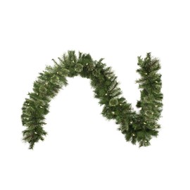 NORTHLIGHT Z84650 9' x 10" Pre-Lit Atlanta Mixed Cashmere Pine Artificial Christmas Garland-Clear Lights