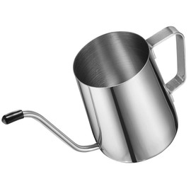 Long Narrow Spout Coffee Pot (12 Oz) Small Fine Stainless Pour Over Drip Coffee Pot Gooseneck Tea Kettle(Silver, 350ML)