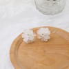 Flower Cluster Earrings for Women White Pink Blossom Design Clip