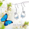 REDSUN Butterfly Earrings 925 Sterling Silver with Cubic Zirconia Butterfly