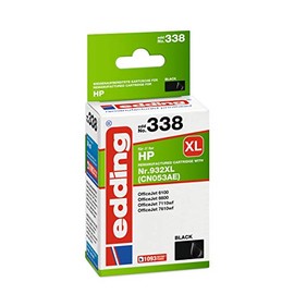 edding EDD-338 Ink Cartridge - Single Cartridge - Black - 30 ml - Yield 1090 Pages - Replaces HP 932XL (CN053AE)
