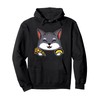 Cute Wolf Holding Pizza And Taco Pullover Hoodie