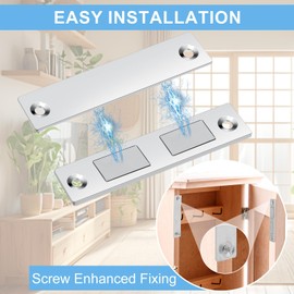 Romon Magnetic Catch Magnets for Cabinet Doors, Pack of 2 Ultra Thin Door Magnets Cupboard Magnets Strong Door Closer Double Magnets Drawers Wardrobe Magnetic Closure for Furniture Cabinet Door