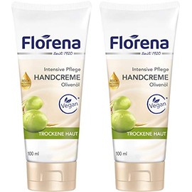 Florena - Crema De Manos De Aceite De Oliva 2X100 Ml, Alemania 3,38 Onzas (Paquete De 2)