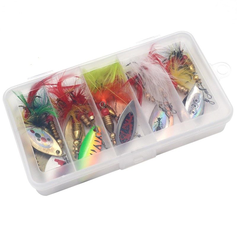 YHC 12PCS Fishing Lure Spinnerbait,Trout Lures for Bass Hard Metal