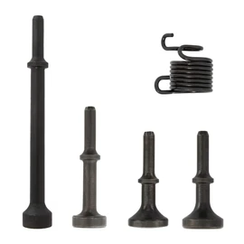 TopHomer 5 PCS Air Hammer Bits Set, Smoothing Pneumatic Air Hammer Pneumatic Chisel Bits Tools Kit, Hammer Tool With Spring for Tyre Repair, Duct Crimping