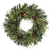 SilksAreForever 30" Artificial Pinecone, Cedar & Pine Hanging Wreath -Green/Brown