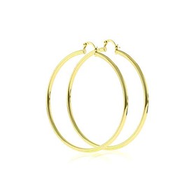 Women's Trendy Extra Large Extra Extra Large 40-100mm Real 14k Gold Layered Round BIG Hoop Yellow Gold Tone Earrings Click Top