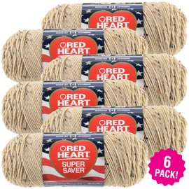 Red Heart Buff Fleck Super Saver Yarn 6/Pk 6 Pack