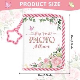 Baby's My First Family Album Soft Photo Cloth Book Watercolor Flower My First Book of Photos Baby Memory Album Gift Holds 4x6 Pictures for Babies Newborn Toddler & Kids Baby Shower