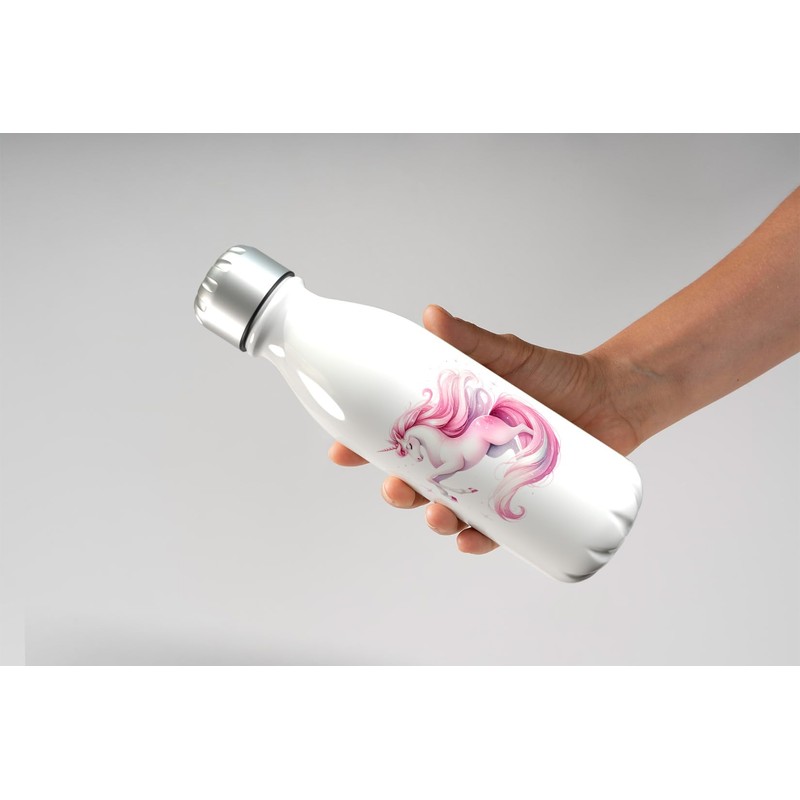MAXIKIWI Einwandige Wasserflasche mit Schraubverschluss, nicht isoliert, leichtes Aluminium, BPA-frei,