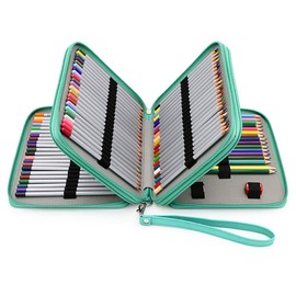 Sumnacon Large Capacity Colored Pencil Case, Pencil Case, Pencil Case, Pencil Case, Pencil Holder, Colored Pencils, Storage Case, Simple, Large Capacity, Popular, No Colored Pencils, Green, Multi*,