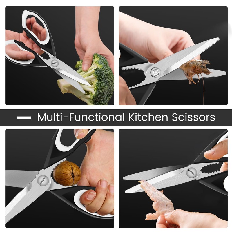 1 Pack Sharp Kitchen Scissor Set with Magnetic Holder, Heavy