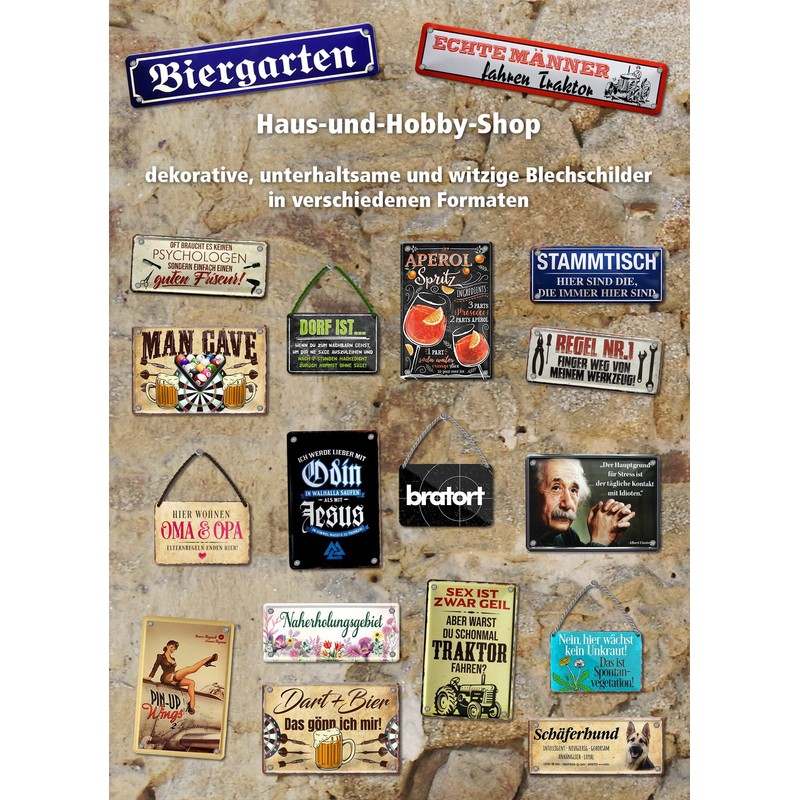 Wine Not? H406 Tin Sign with German Text 18 x