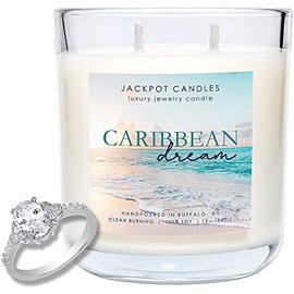 Jackpot Candles Caribbean Dream Candle with Ring Inside (Surprise Jewelry Valued at 15 to 5,000 Dollars) Ring Size 10