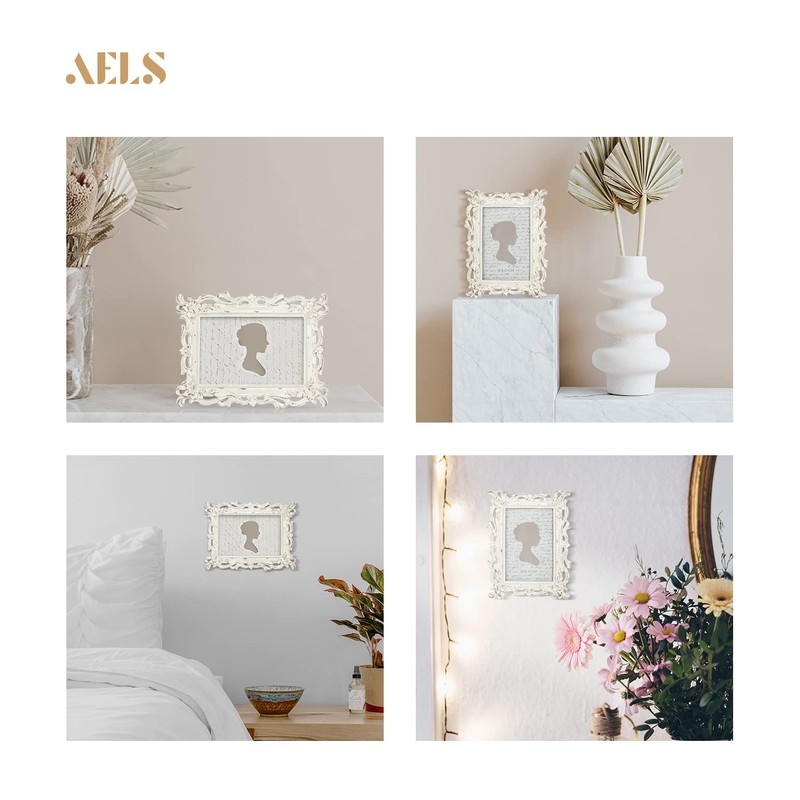 AELS Vintage Picture Frame, Elegant Antique Photo Frames with Glass