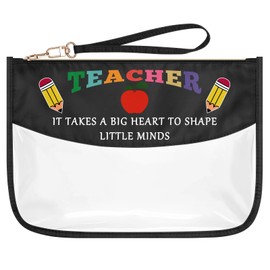 Teacher Appreciation Gifts Makeup Bag for Women Graduation Birthday Retirement Teachers' Week Gift for Coworker Teacher Thank You Gifts Clear Cosmetic Bag Zipper Travel Toiletry Pouch