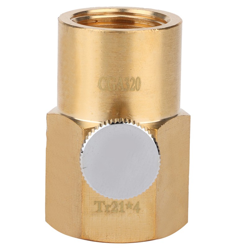 TR21-4 to CGA320 Brass Soda Bottle Adapter CO2 Fill Valve