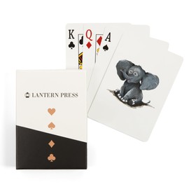 Lantern Press Baby Elephant (52 Playing Cards, Poker Size Card Deck with Jokers)