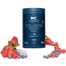 Kinetica Collagen Powder Joint & Muscle Support Complex FORTIGEL Bovine Collagen peptides, 320mg Vitamin C, 5μg Vitamin D, 100mg Hyaluronic Acid, 500mg Glucosamine Sulphate, Berry Flavour, 350g