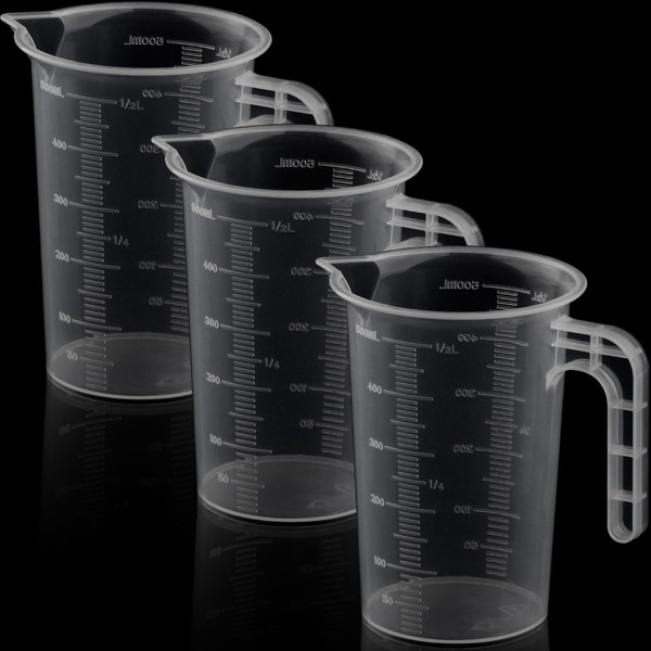 NVQVQ Measuring Cup 500 ml, Pack of 3 Mini Measuring