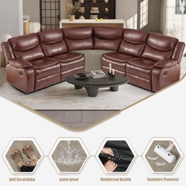 KinCam Waterproof Recliner Sectional Couch Covers, Oversized Reclining Sofa Covers for L Shape Couch, Non Slip Couch Cover for Sofa Washable Slipcover (1 Seat Corner Cover, Khaki)