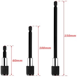 Fongmore 3 Pcs 60mm 100mm 150mm 1/4 Inch Hex Shank Magnetic Extension Chuck Adapter Quick Release Bar Socket Screwdriver Bit Holder