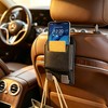 Car Seat Headrest Hooks with Phone Holder,Storage Pouch with Hook