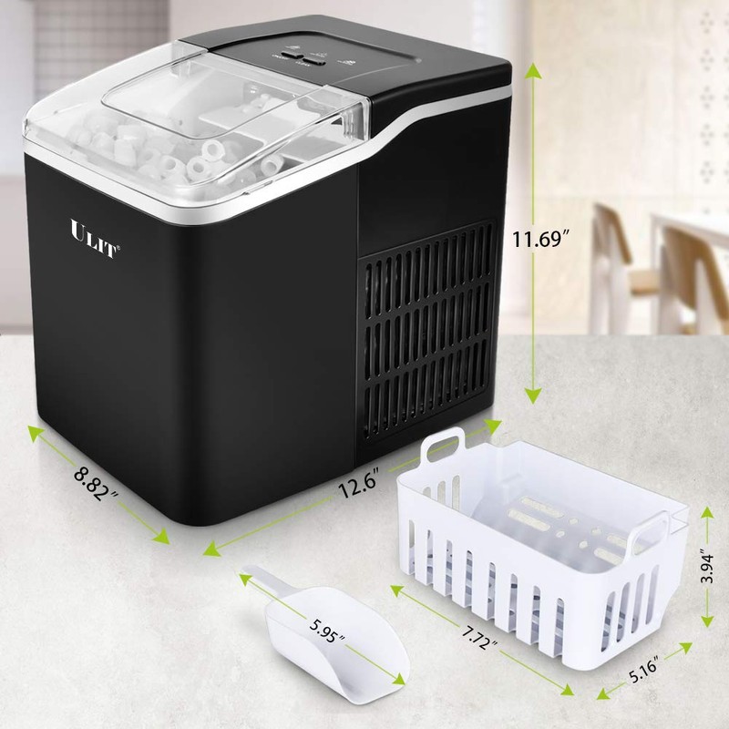 ULIT Portable Ice Maker,Ice Maker Machine for Countertop, Self-Cleaning Function