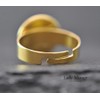 Ring Gold Damen Edelstahl - Goldring mit Edelsteinen - Verstellbares