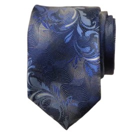 Van Heusen Men's Tie Blue Silver Designer Swirls Texture Necktie 3.0''   5158