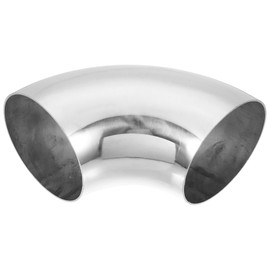 Unifizz 1 Pcs 4.5 Inch OD 90 Degree Mandrel Bend Elbow SS304 Stainless Steel Exhaust Pipe 2mm Thickness for Car Modified Exhaust System Silver Tone