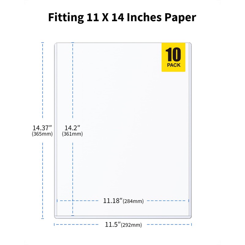 HYARUAT 11x14 Toploader - Durable Clear PVC Sheet Protectors, Semi