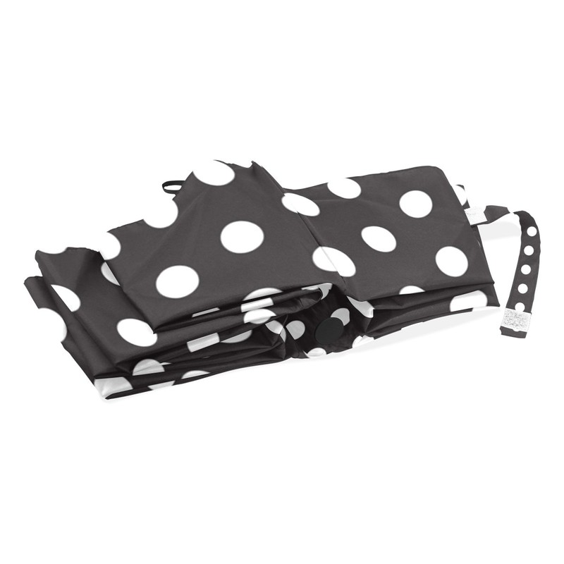 White And Black Polka Dot Umbrella Auto Open Close Folding