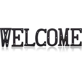 7 Pieces Metal Welcome Wall Decor - 3 Inch Cast Iron Rusty Welcome Letters Welcome Signs Rustic Wall Art for Home Barn Coffee Bar Outdoor Decorations