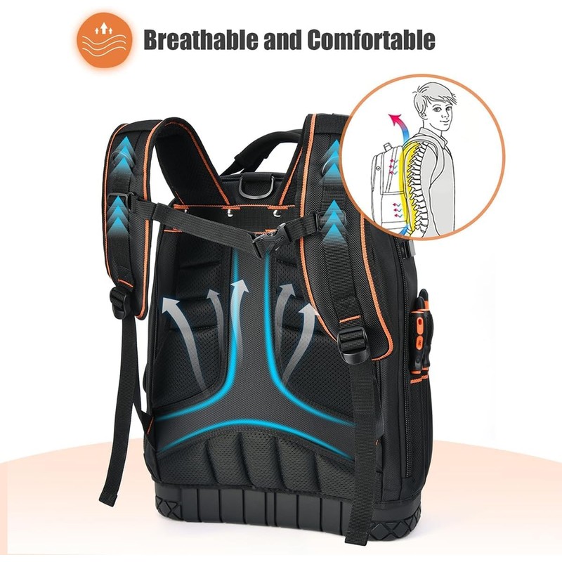 Backpack Tool Bag - Heavy Duty Tool Backpack for Men,